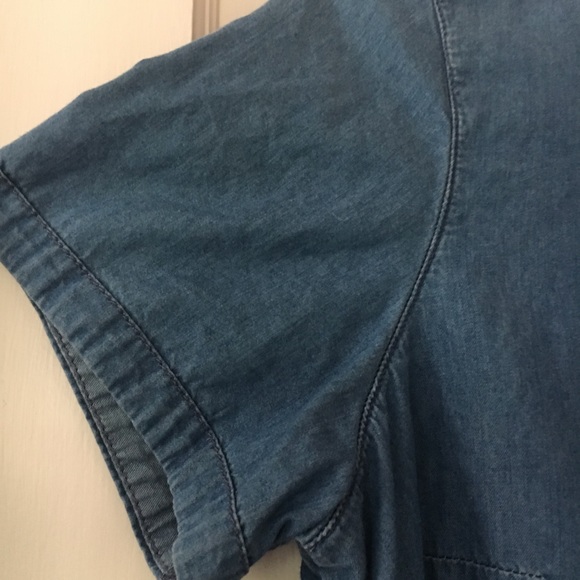 Madewell denim short sleeved zipper back top - Picture 5 of 5